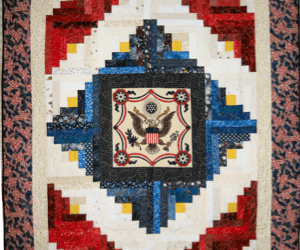 Patriotic Log Cabin