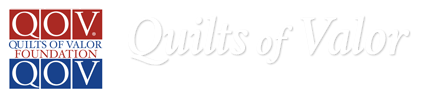 logo: Quilts of Valor - Quilts = Healing