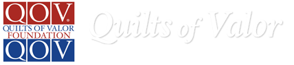 logo: Quilts of Valor - Quilts = Healing